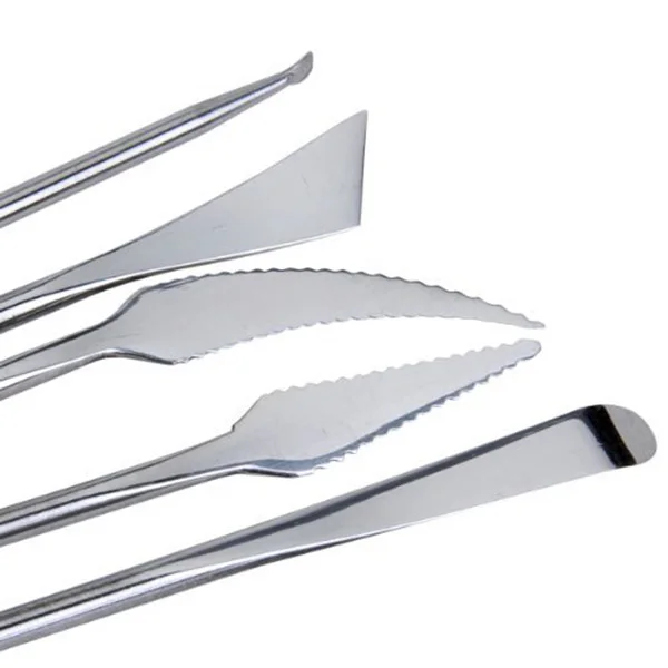 

5Pcs Durable Hard Stainless Steel Clay Sculpting Kit Metal Pottery Tools for Brushing Scraping Cleaning Smoothing Shaping