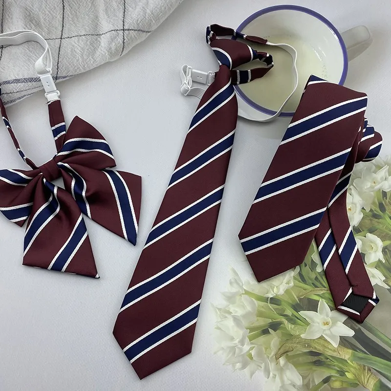 New Fashion Japanese JK Tie Female Clothes Accessories Decorate Student Uniform Bow Tie Hand College Style Red Striped Ties