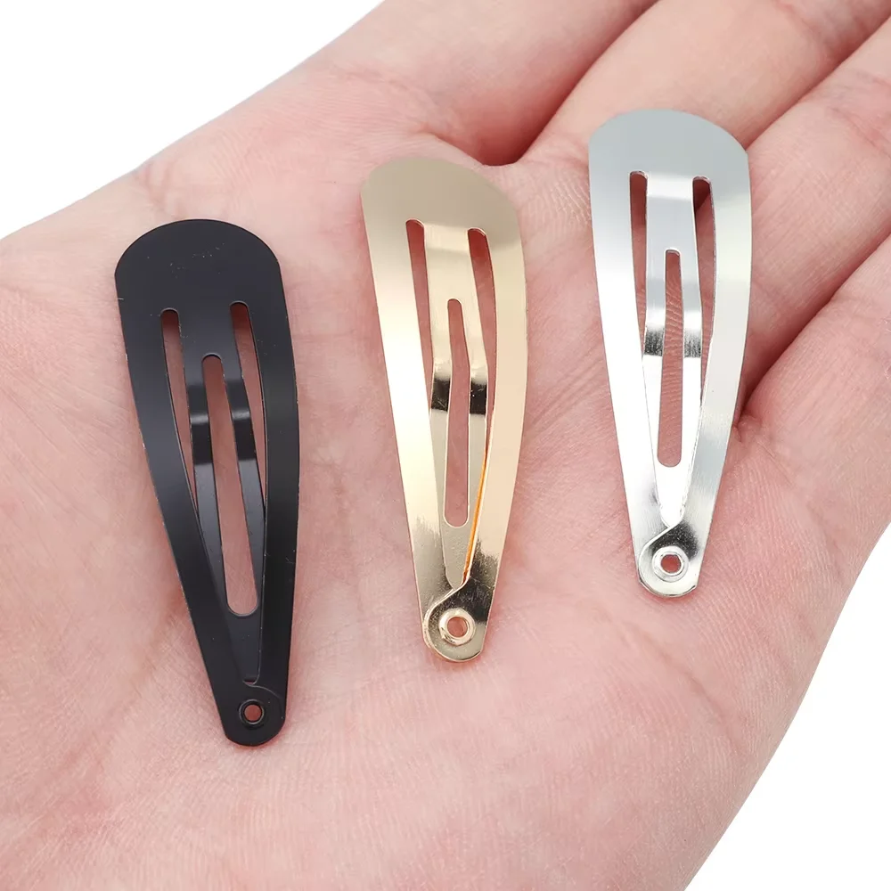 Gymdream Store 50pcs Water Drop Shaped Hairpin Simple Metal Snap BB Hair Clips Barrettes for DIY Handmade Headwear Hair Tools Accessories