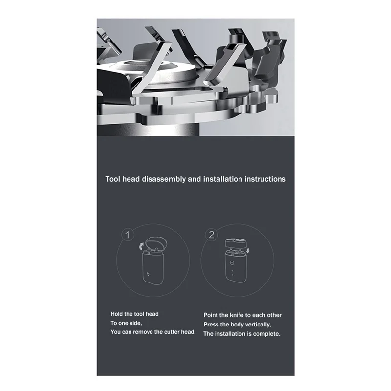 

B07B-2X S100 Сменная режущая головка для электрической бритвы для Xiaomi Mijia S100, режущая головка для электрической бритвы, двойная режущая головка