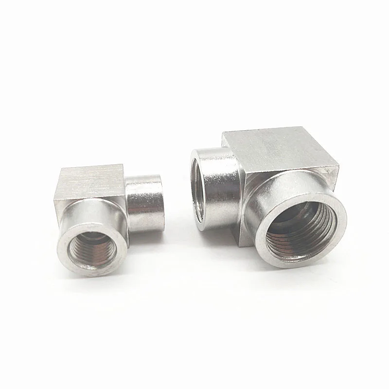304 edelstahl 90 gleich ellenbogen 1/8 "1/4" 3/8 "1/2" 3/4 "1" CNC hohe druck Weibliche gewinde rechts-winkel anschluss Fitting – Detail 2