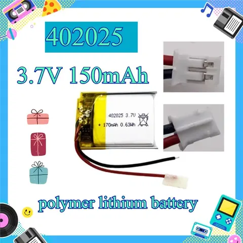 402025 3.7V 150mAh LiPo Battery Universal Replacement for Smart Watch Wireless Earphone Keyboard Mouse Bluetooth Headphones
