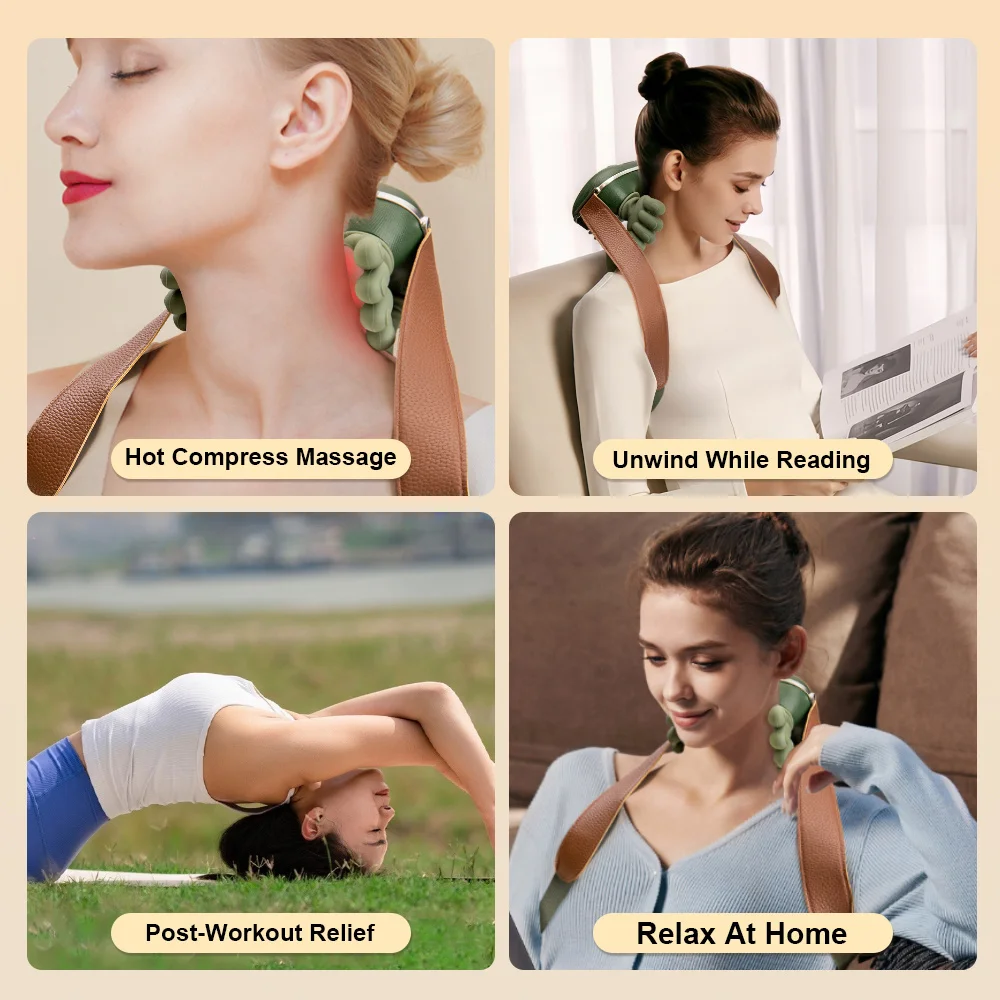 

Bionic Finger Neck Shoulder Massager Wireless Neck Cervical Trapezius Kneading Massage Shawl Brushless Motor Neck Leg Masajeador