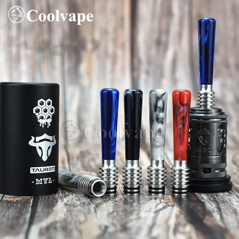 wolfcoolvape 510 Narrow Bore MTL Drip Tip for RDA RTA RBA Atomizer Silver Black Vape Mouthpiece Accessory for Vaping