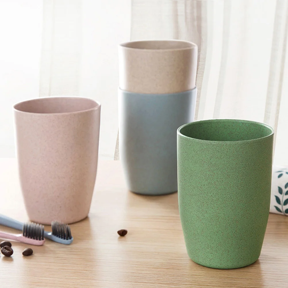 

Mouthwash Cup Wheat Stem Material Lightweight Stackable Bathroom Tumbler For Tooth Rinsing Gargle Cup Kitchen Bar