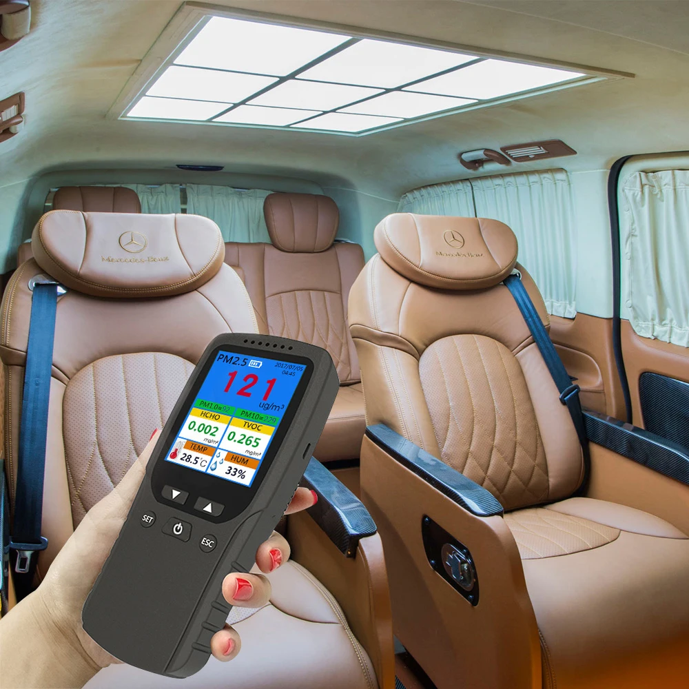 كاشف جودة الهواء الرقمي ، HCHO ، TVOC ، PM2.5 ، PM10 ، PM1.0 ، AQI ، درجة الحرارة ، اختبار الرطوبة ، محلل ، مراقبة تلوث الهواء ، 8in 1