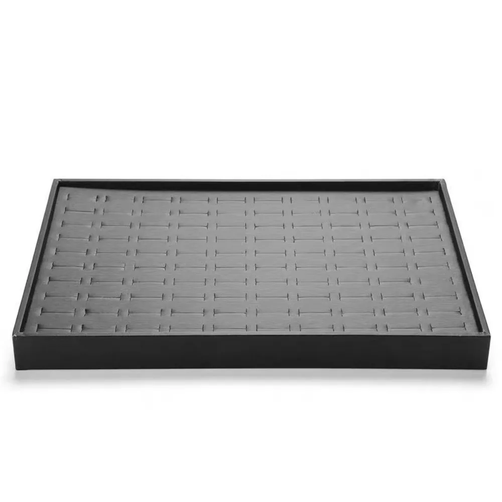 Stackable Jewelry Display Tray Black Flat Bottom Bracelets Storage Organizer Wear-resistant Waterproof Jewelry Drawer Inserts