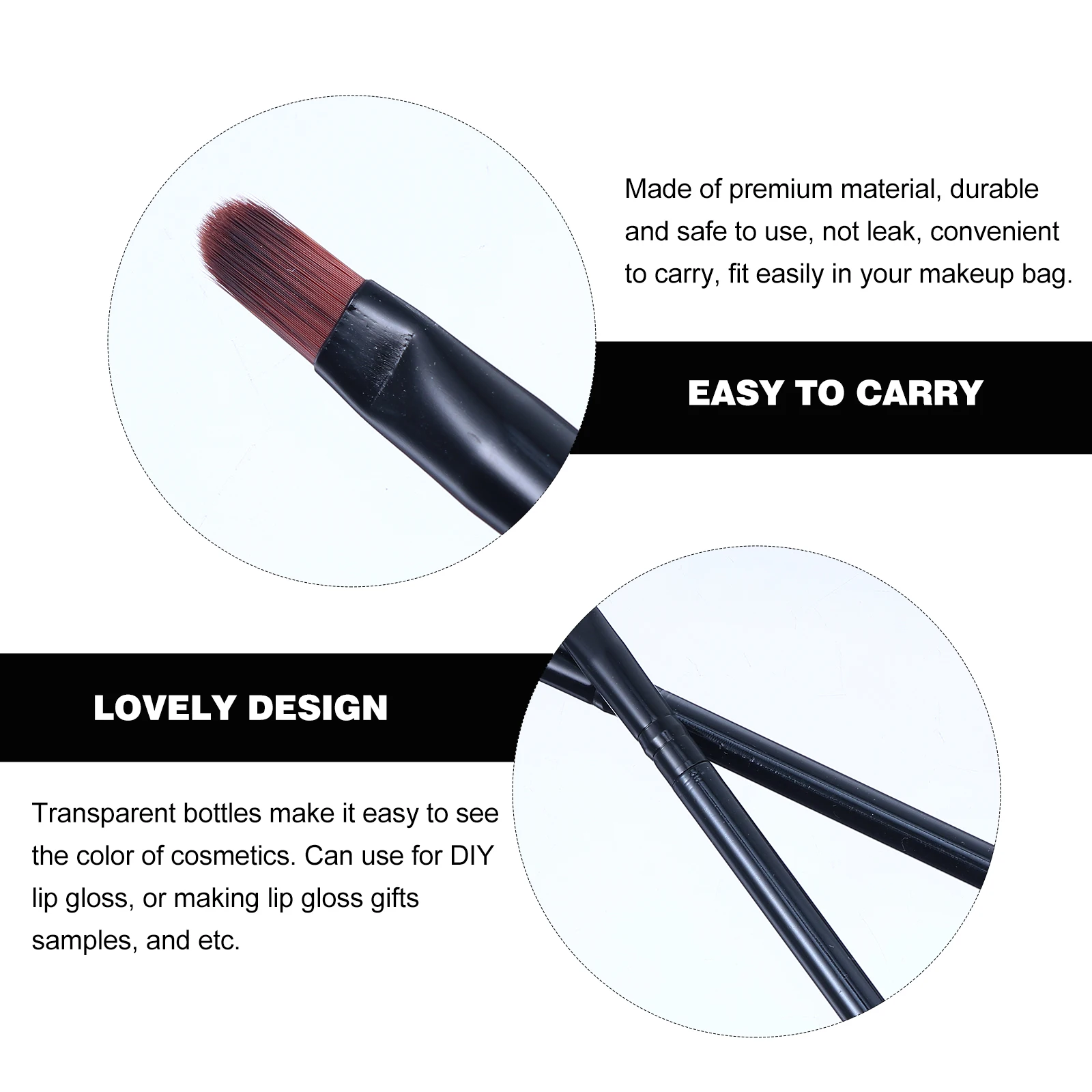 

50pcs Lip Brush Makeup Tool Applicator Plastic Gloss Multi Function Lightweight Ergonomic Premium Bristles Travel Daily