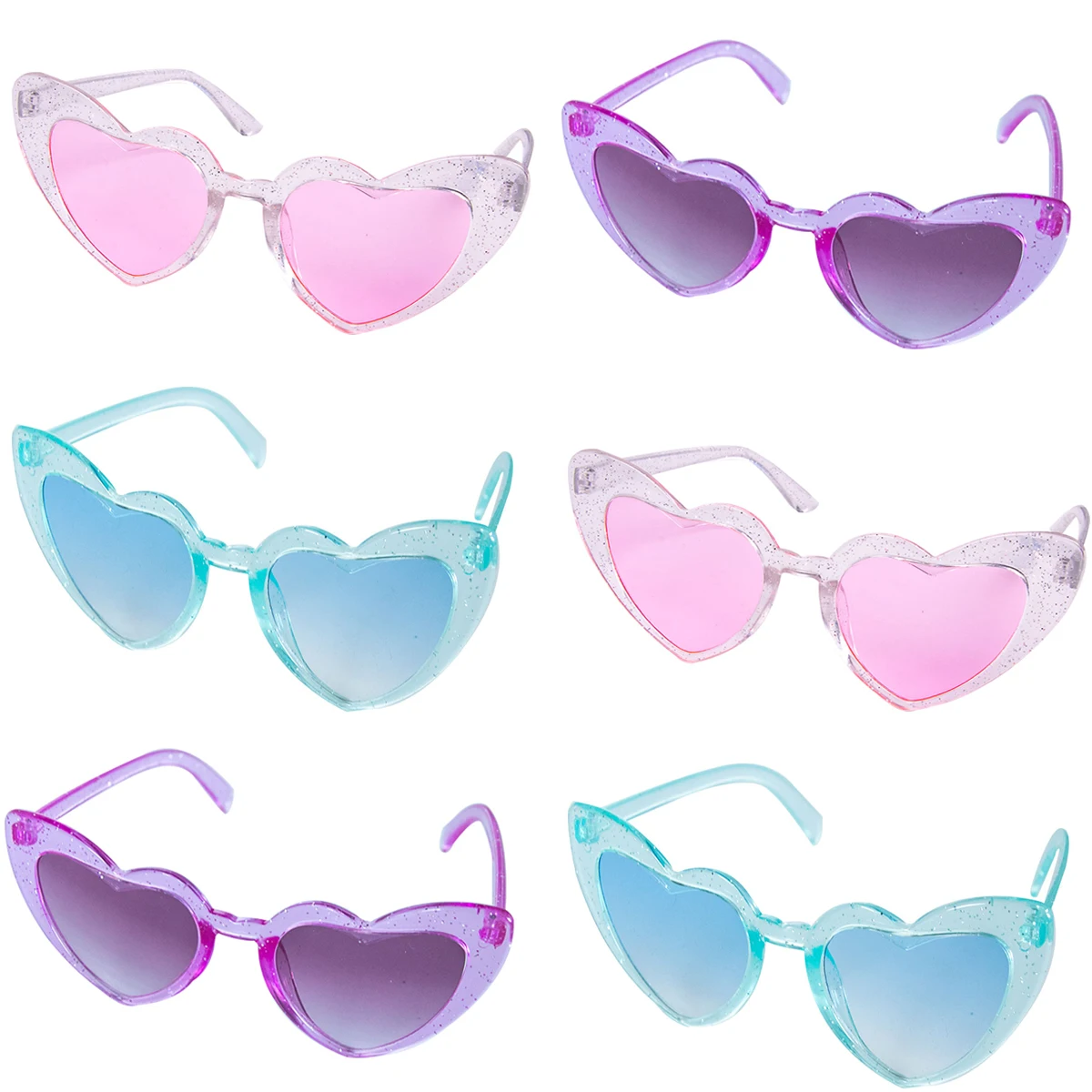 Heart Shaped Sunglasses Bachelorette Party Favor Transparent Candy Color Sun Glasses Birthday Wedding Gift Party Favor for Guest