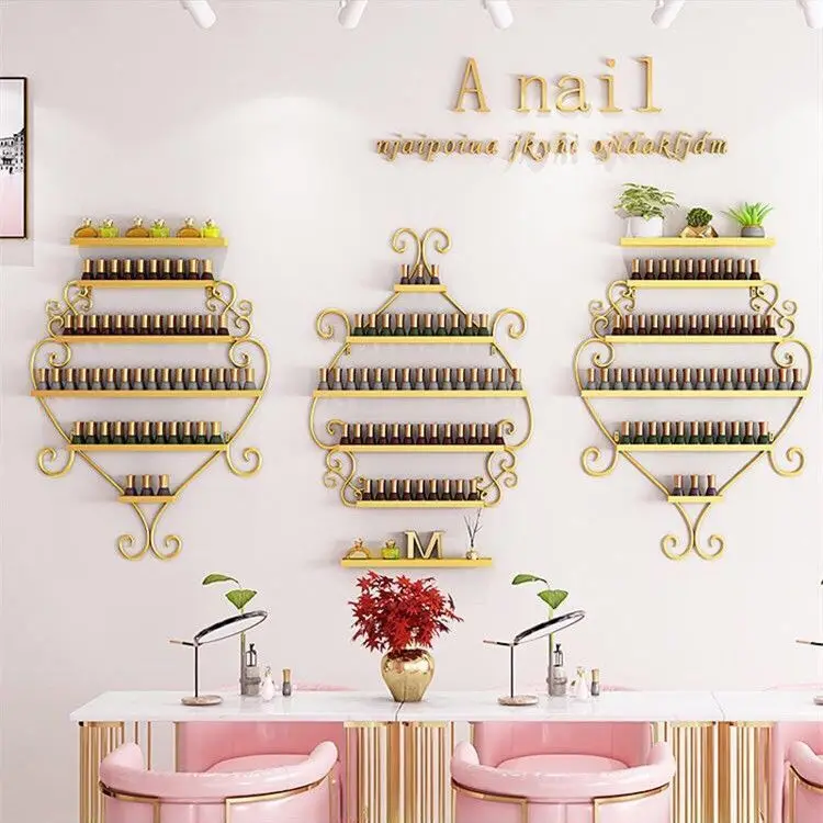 رف فني للأظافر معلق على الحائط لتلميع أظافر المشاهير على الإنترنت، حامل عرض رف جداري فني، كابينة عرض متجر الفن #1