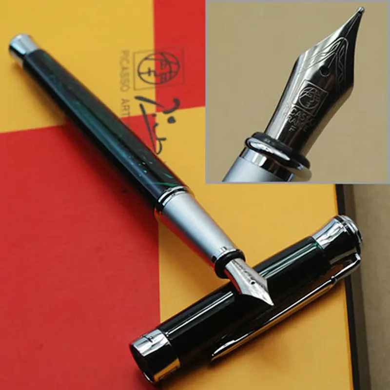 Pimio Picasso 903 Fountain Pen 0.5mm Nib Metal Barrel Rotary Ink Scratch Resistant School Office Signature Business Gift Writing