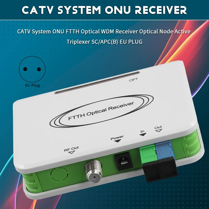 Sistem FULL-CATV ONU FTTH optik penerima WDM nodus optik aktif triplever SC/APC colokan EU