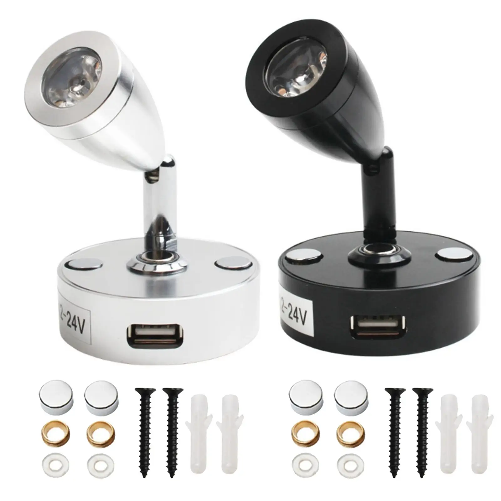 DC 12V 24V LED Spot Bedside Reading Lamp RV Reading Light 3W Boat Light Camper Truck Caravan Motorhome Home Interior Lighting