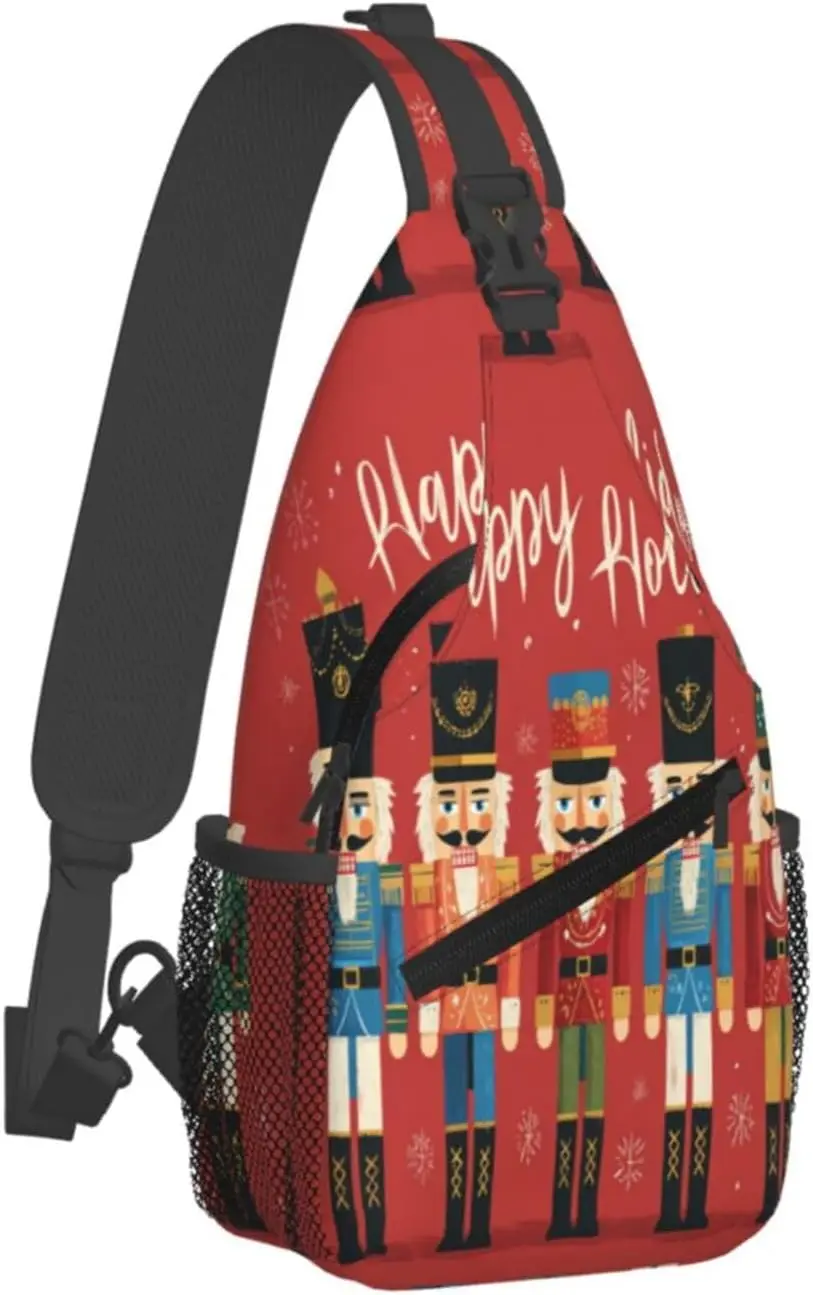 Vintage Christmas Nutcracker Crossbody Bag Sling Bag Backpack Chest Bags Shoulder Bag for Women Men Print One Size