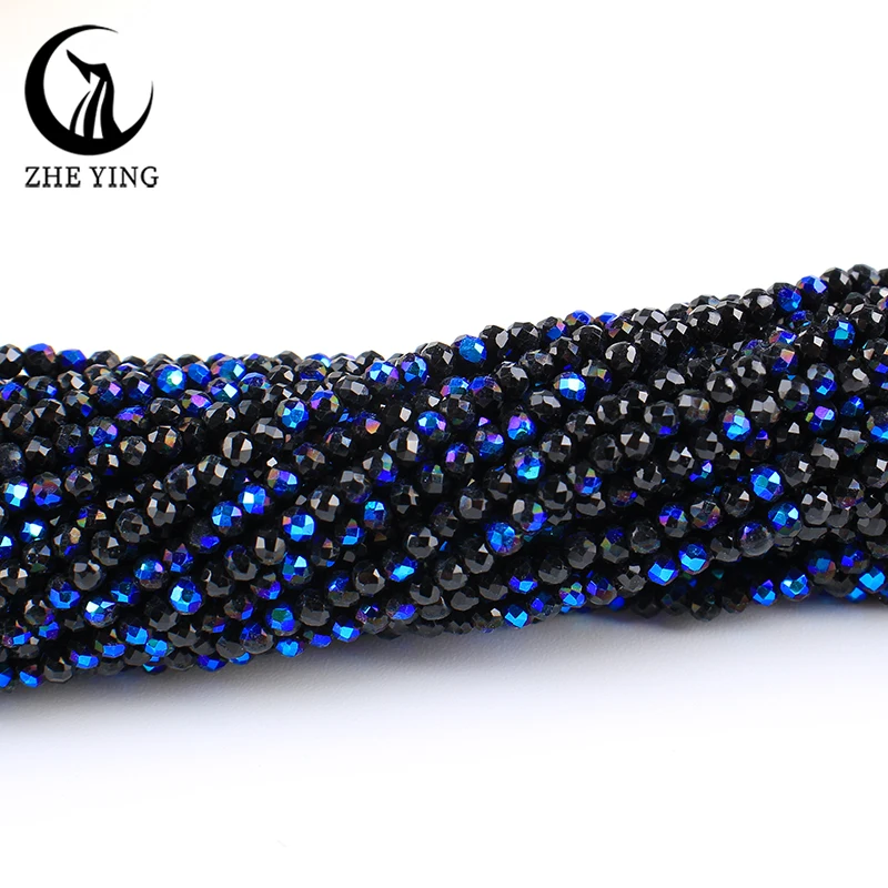 

3mm Loose Faceted Black AB Plated Beads Crystal Glass Beads for Jewelry Making Earrings Keychain DIY Accessories 50 Strands/lot