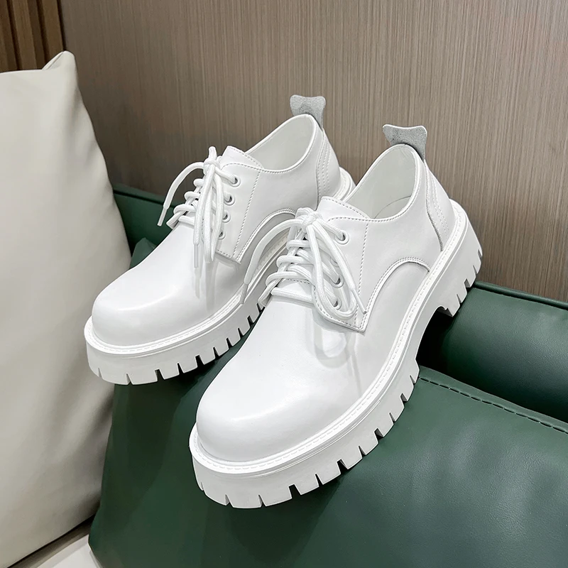 Men Spring Autumn New High End Formal Business Round Head Gradient Color Thick Bottom Casual Breathable Commuter Derby Shoes