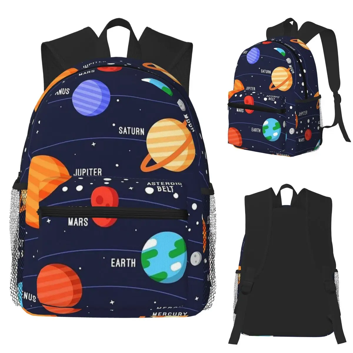 Planet Space In Solar System Student Backpack School Bag Hiking Travel Daypack for Boys Girls Bookbag Shoulder Bags