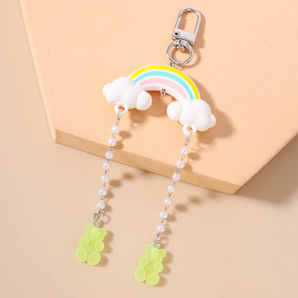 Aihua Acryl Bunter Bären-Regenbogen-Schlüsselanhänger für Damen, Modische Handtaschen- und Autoschlüsselanhänger, Mädchen- und Kinder-Neujahrs-Schmuckgeschenke – Detail 8
