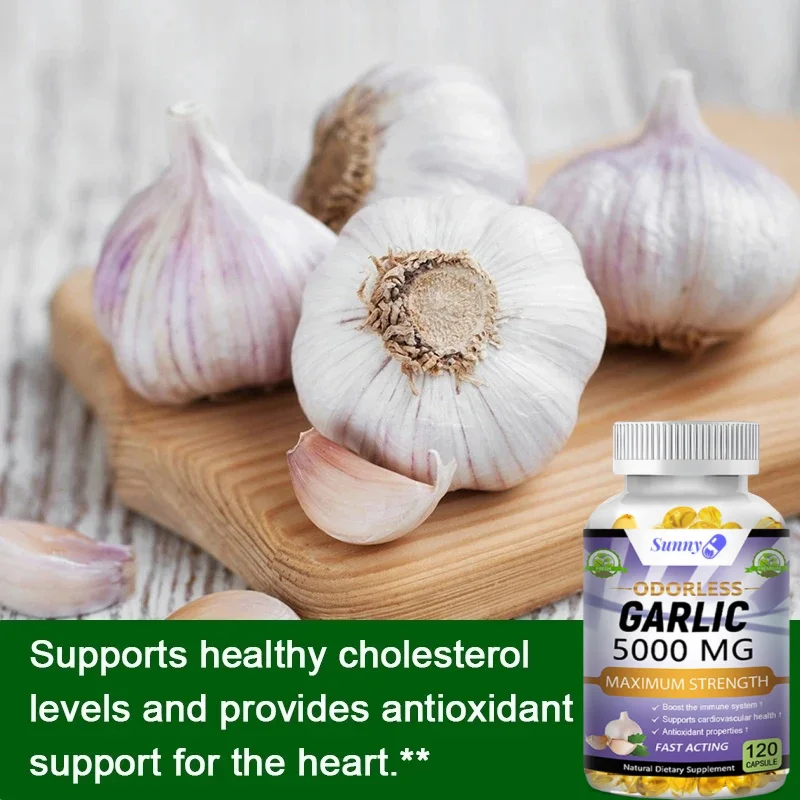 Garlic Extract Supplement - Supports Healthy Triglyceride Levels, Circulatory Health, Antioxidant, Non-GMO