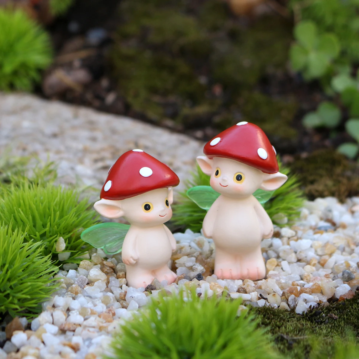 2PCS Mushroom Elf, Resin Material, Outdoor Courtyard Lawn Bonsai Home Decoration, Valentine's Day Gift, Easter Gift