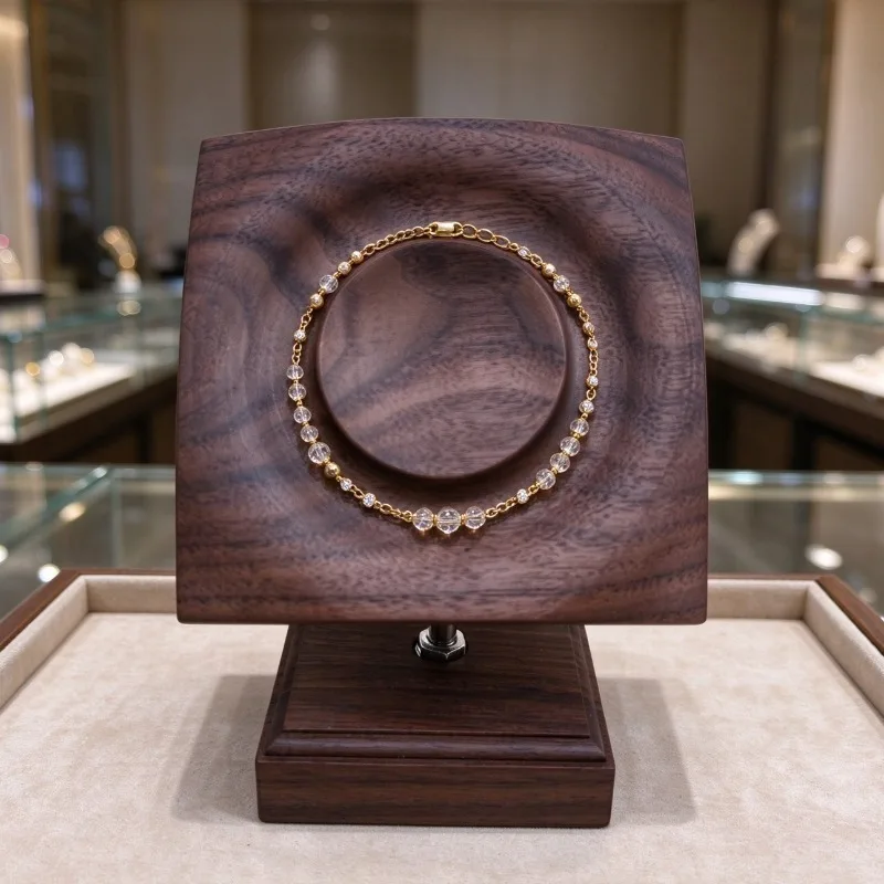 Retro Bracelet Display Stand Solid Wood Bracelets Displays Holder Adjustable Bangles Storage Rack Counter Jewelry Display Stand