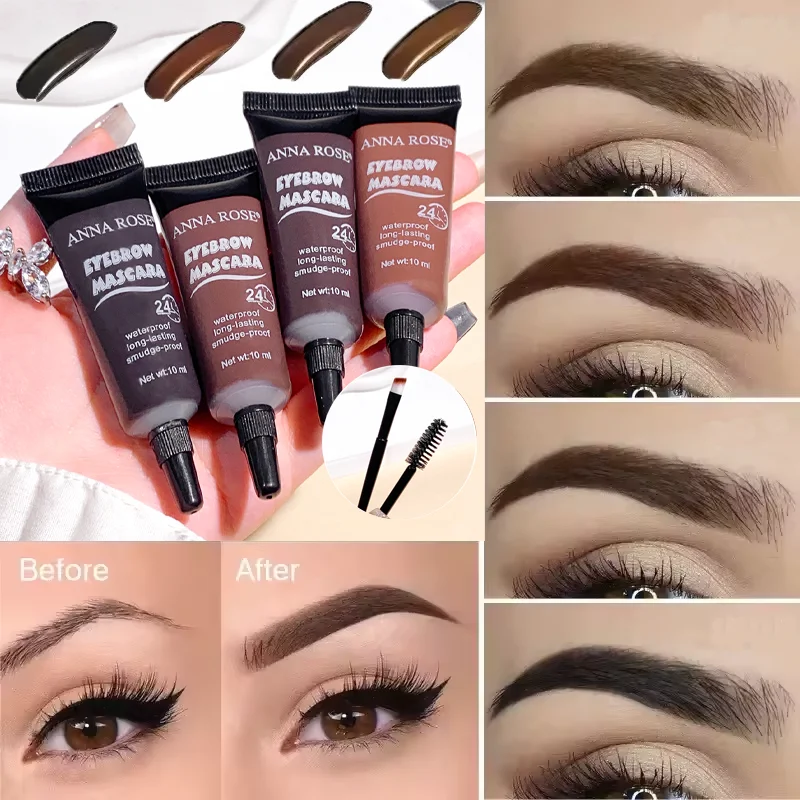 Crema per sopracciglia liscia tridimensionale, gel per sopracciglia tinto impermeabile e duraturo, trucco per sopracciglia ad asciugatura rapida con tatuaggio naturale