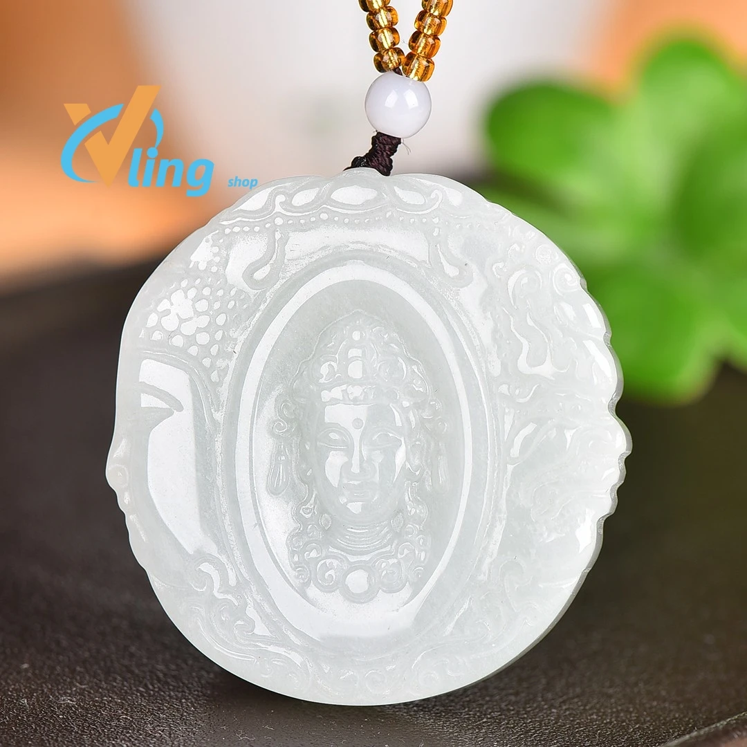 

Natural boutique Tian Shan Cui Yi Nian pendant grand and fashionable necklace