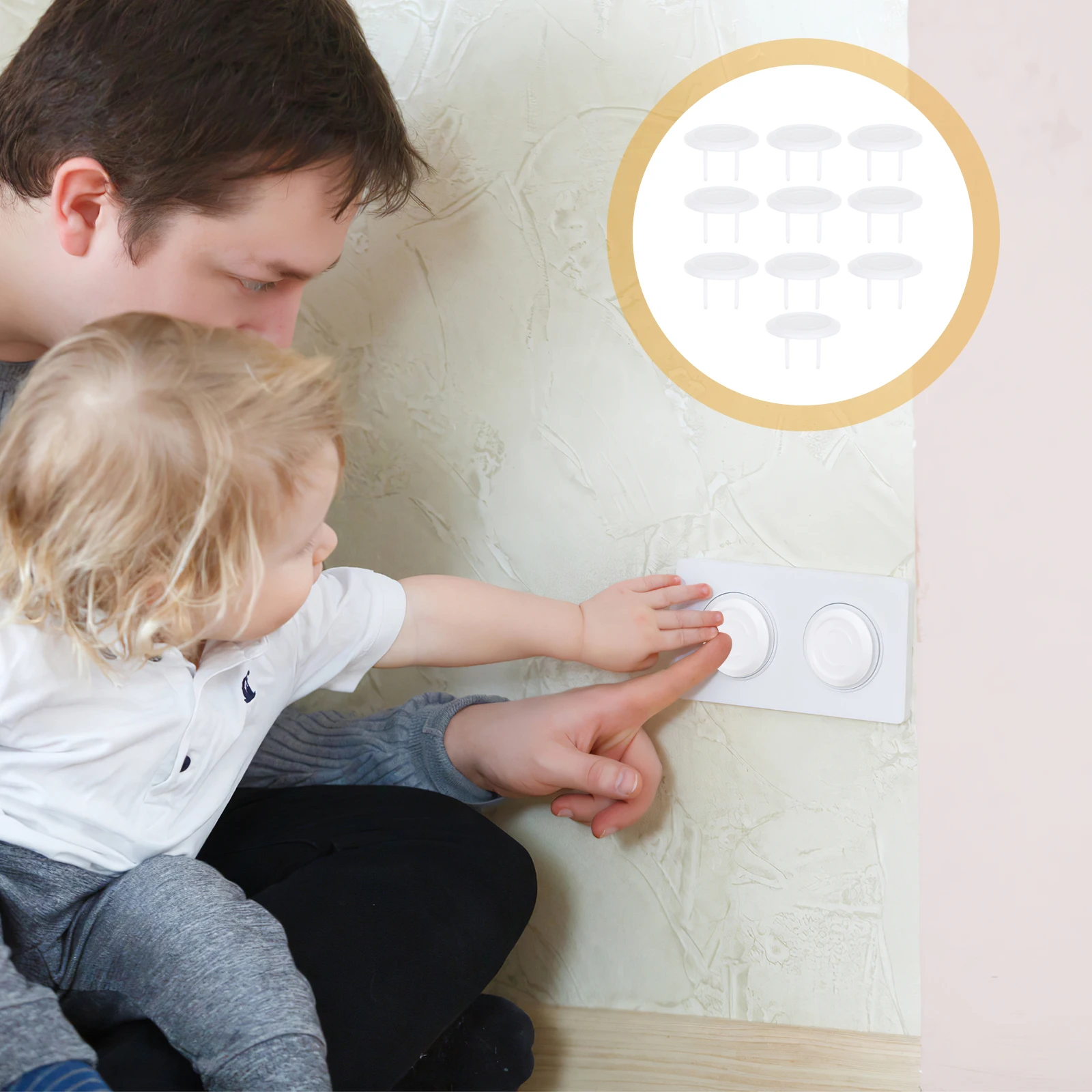 

10pcs Socket Covers Childproof Baby Safety Plugs Abs Wall Protector Electric Shock Proof Durable For Home Kitchen Bedroom