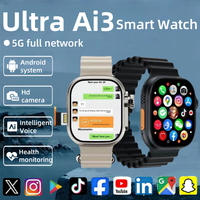4G Android smartwatch 2.2-inch 448 * 528 AMOLED screen 32+256GB SIM card intelligent AI health monitoring 180 ° rotating camera