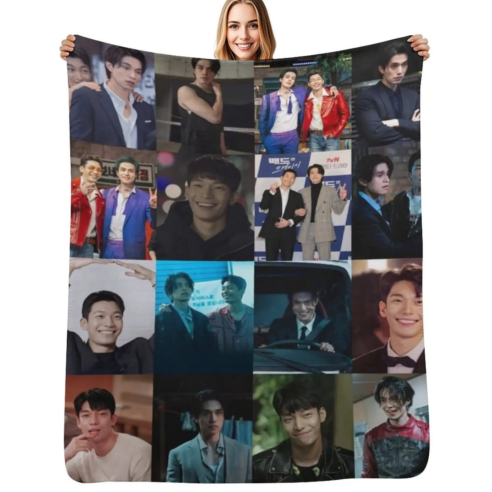 

Lee Dong Wook and Wi Ha Joon Throw Blanket Multi Purpose Soft Warm Blanket for Home Travel