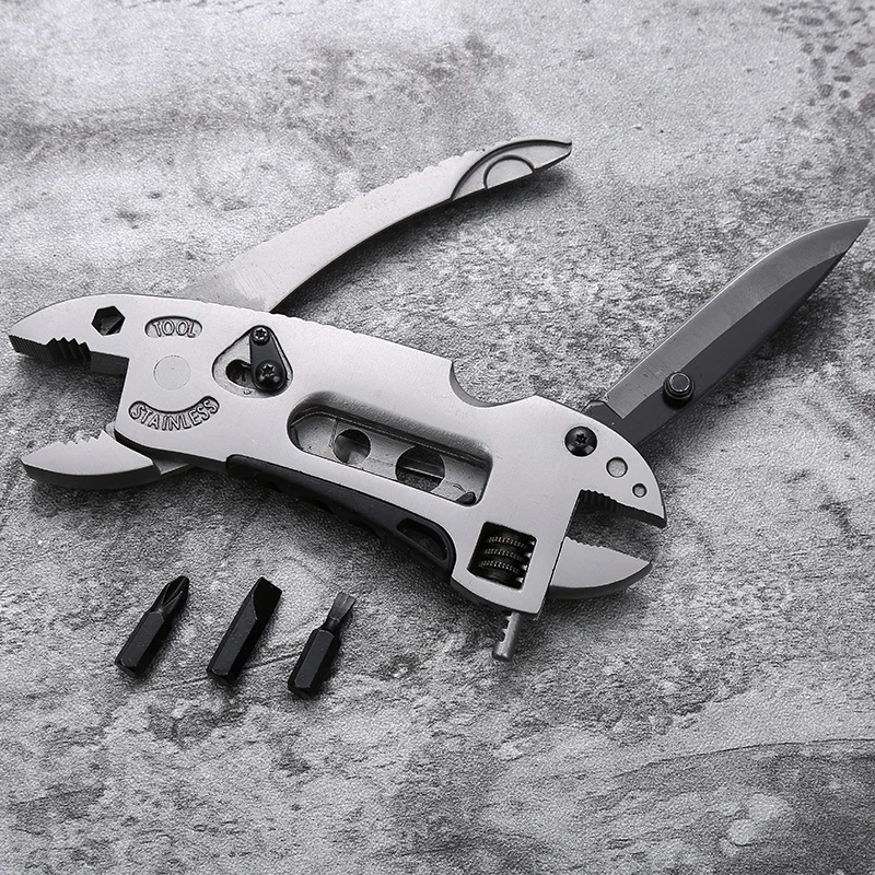 Multi-tool Survival Knife Multi Tool Set Purpose Adjustable Wrench Knife Wire Cutter Pliers Survival Emergency Gear Tools Set