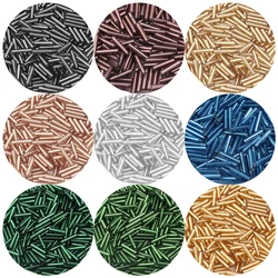 10-50g/lot 2mm Czech Glass Rice Beads Inside Silver Colorful Tube Spacer Seed Bead For Jewelry Making DIY Charm Earring Necklace