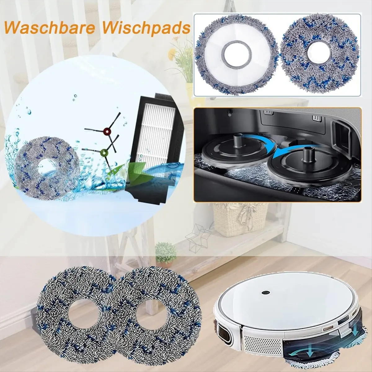 

Запасные части A01M для робота-пылесоса Ecovacs Deebot X1 Omni X1 Turbo: основная и боковые щетки, HEPA-фильтры, салфетки для влажной уборки, мешки для сбора пыли.
