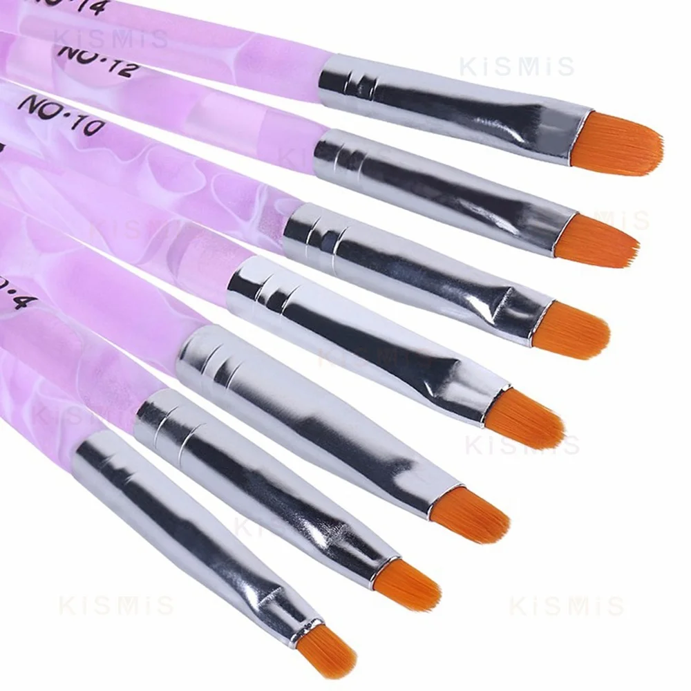 7pcs/Set Nail Art Brush Pens Acrylic Nail Brushes UV Gel Nail Polish Painting Drawing Brushes Set Manicure Tools Kit New Design