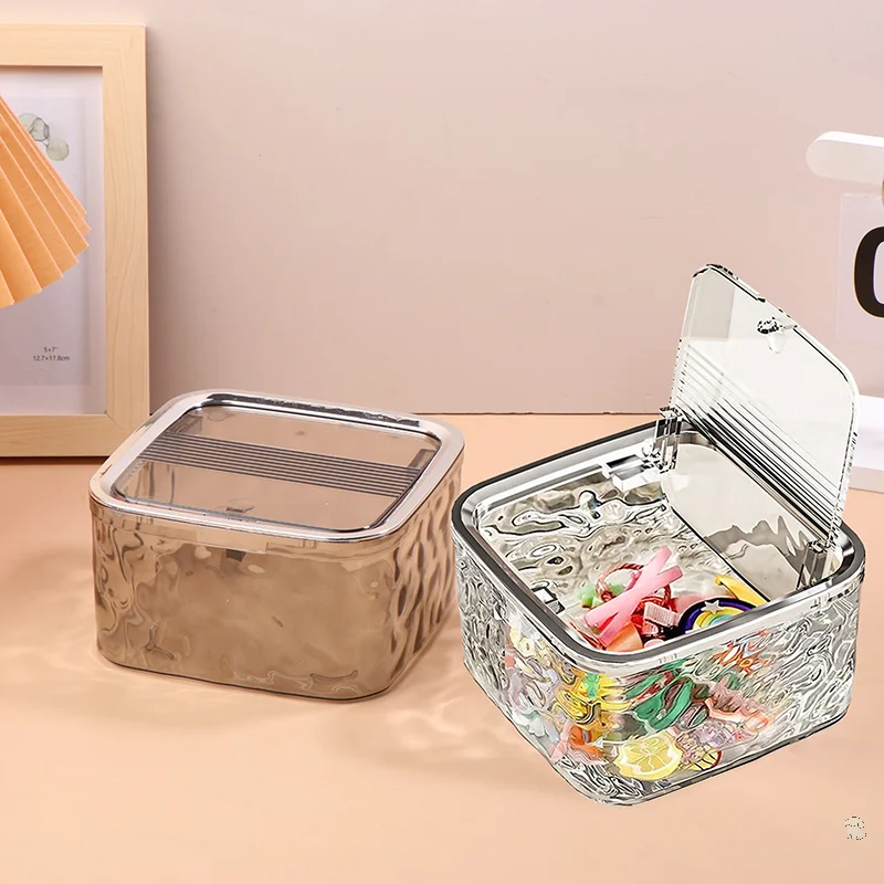 Hair Accessories Organizer PET Storage Box Clear Hair Tie Organizer For Headband Laundry Pods Container Desktop Storage Box