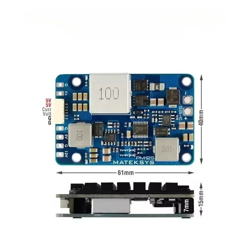 BaMas1pcs For MATEK PM12S-3 Power Module 3-12S LIPO 5V 9V VX BEC With HeatSink For RC Multirotor Fixed-Wing Airplane FPV Cinelif