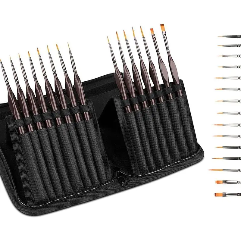 

LICE-Detail Paint Brush Set, 15 PCS Small Professional Miniature Paint Brush Paint Brushes, Artist Detail Brush