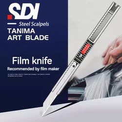 Original SDI 0439C 30° sharp angle high carbon steel blade Stainless steel knife holder Multifunctional small 9mm auto-locking utility knife All-metal car film trimming paper knife