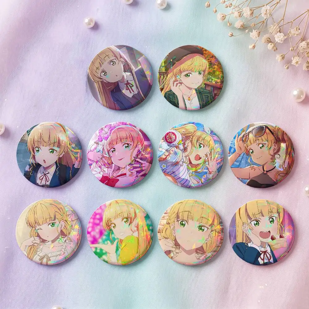 1pc Sumire Heanna Anime Characters Cartoon Style Badge Brooches On Backpack Decoration Round Enamel Pins For Accessorys