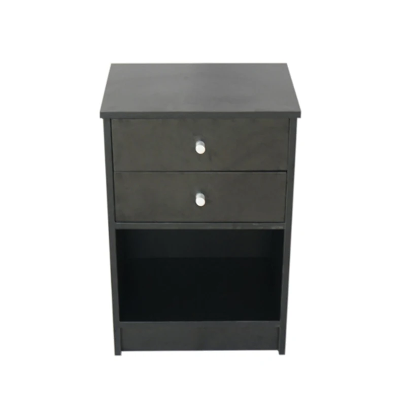 

Bedroom Storage Dresser 2 Drawers Nightstand Cabinet Wood Furniture Black high quality Sturdy construction provide durability