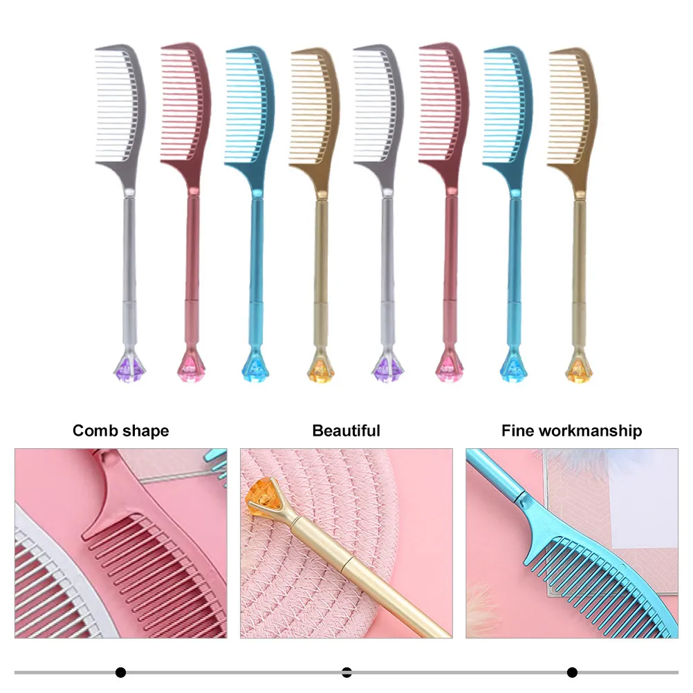 

8Pcs Water-Based Gel Pens Smooth Writing Multi-Function Fun Household Sign Portable Comb-Shaped Writing Supply Student Tool