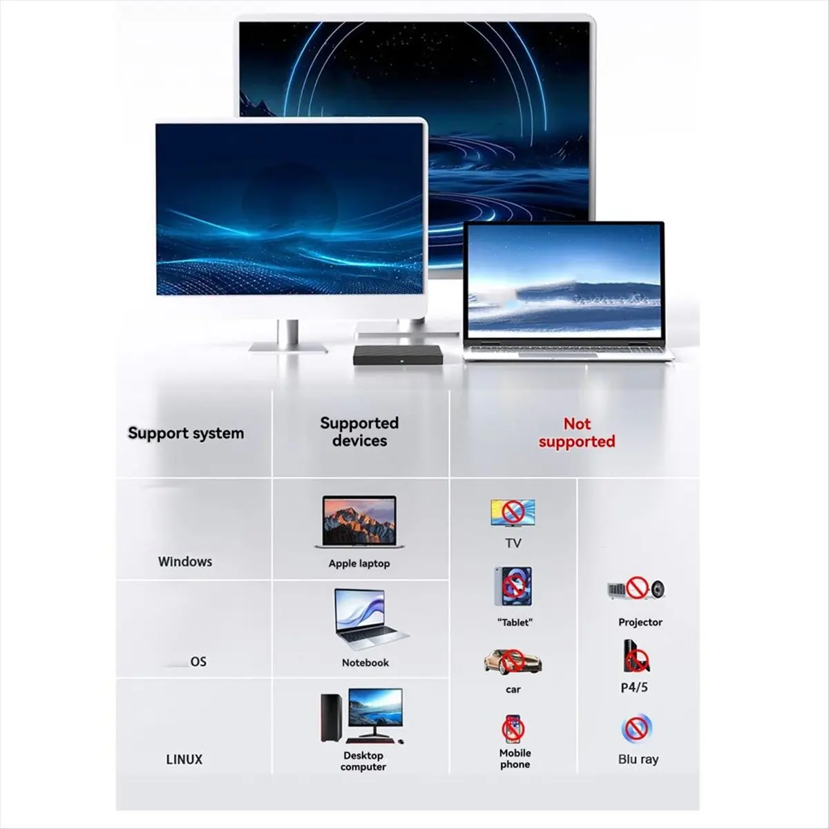DT81 USB 3.0 External CD DVD Reader CD/DVD Drive Burner Reader External DVD CD Drive Burner Reader for PC Laptop Desktop