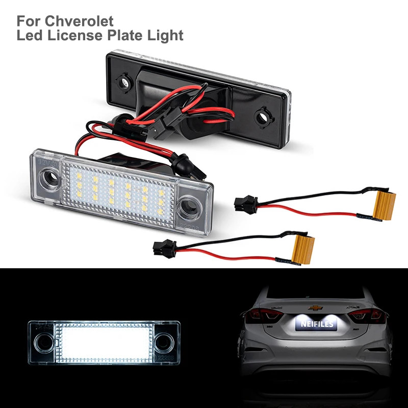 2Pcs LED License Plate Lights for Chevy Cruze 2009-2023 Tag Light Number Plate Light Assembly Replacement