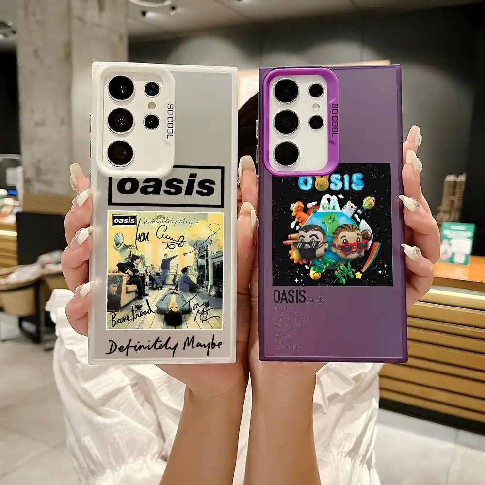 Rock Band O-Oasis Phone Case For Samsung Galaxy S25 Edge S24 S23 S22 S21 S20 Ultra Funda Silicone Colorful Silver Phone Case