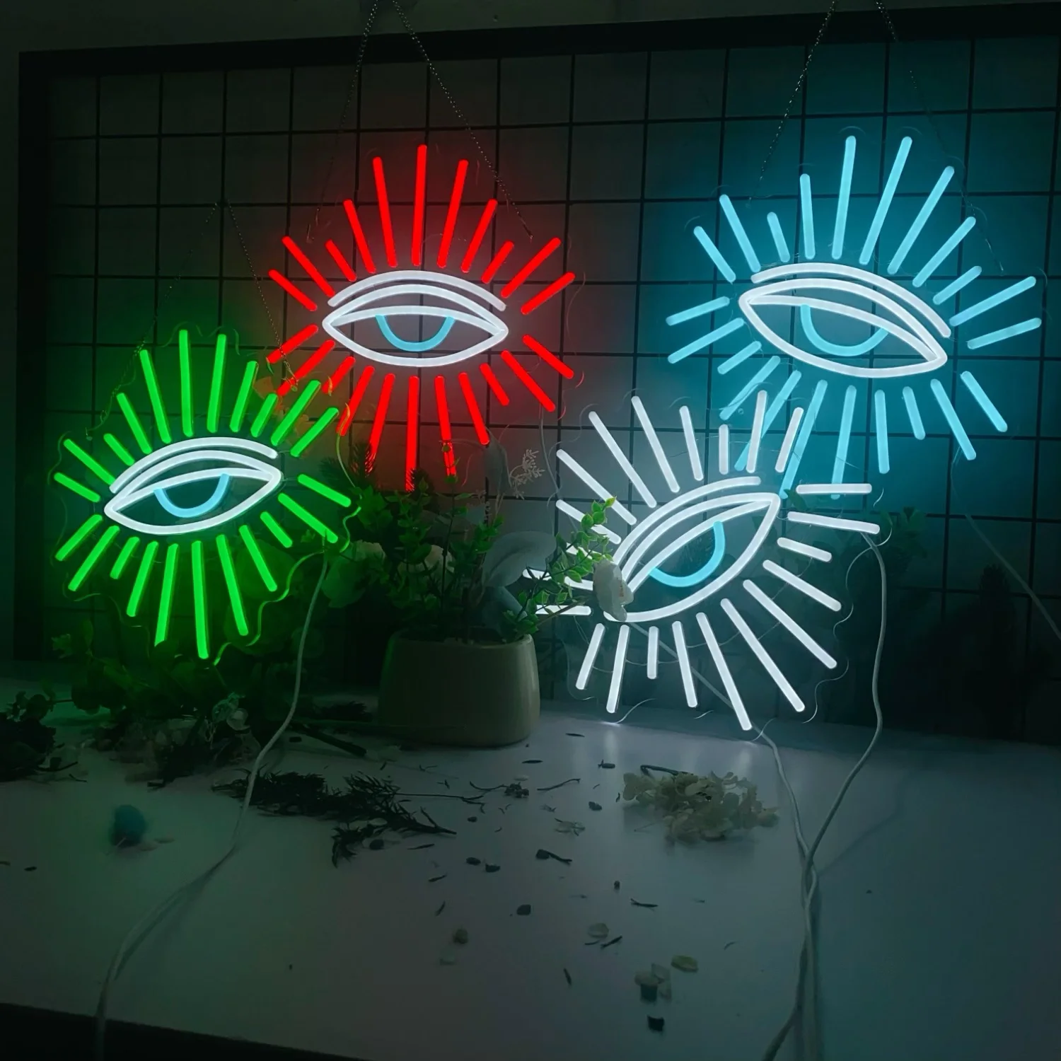 

Evil Eyes Neon for Wall Decoration, Dimming LED Green Goth Eye Neon, Playroom Bedroom Men's Cave Children's Room Party Gifts