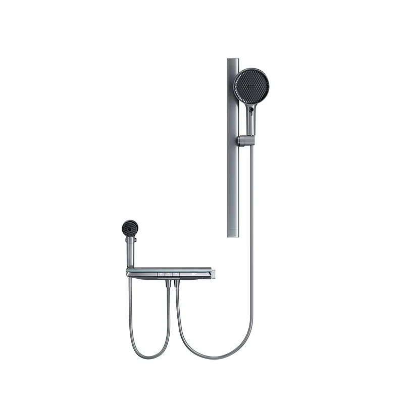 

All copper gun gray, simple, shower set, smart, constant temperature, digital display