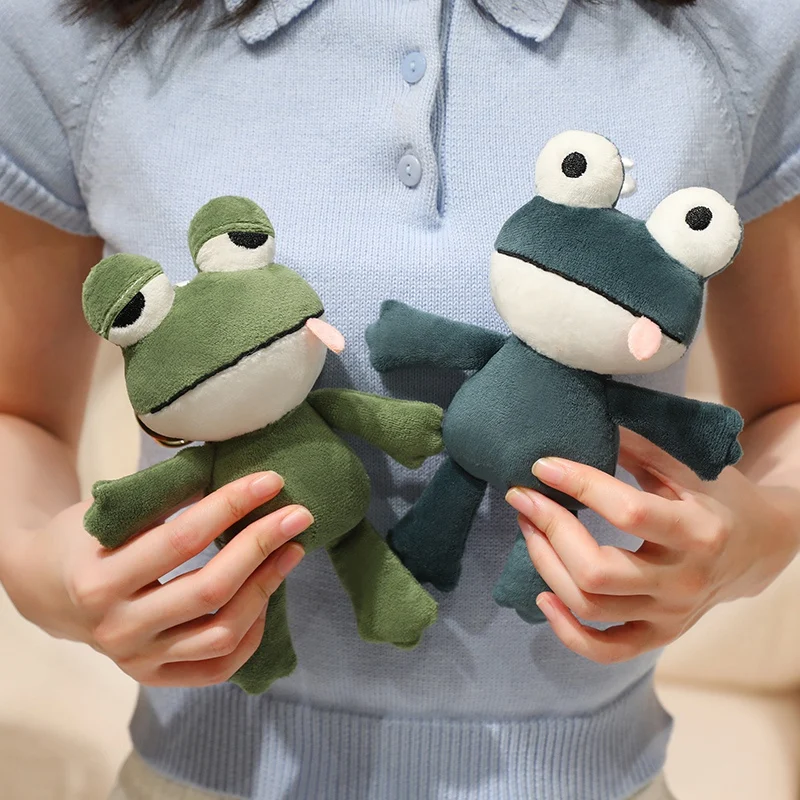 Funny Ugly Frogs Thick Lips Plush Stick Out Tongue Pendent Bag Decro Hang Keychain Gifts For Friends
