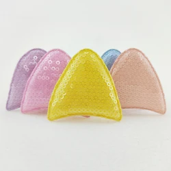30Pcs Sequin Cat Ear Padded  Applique For Clothes Hat Crafts Sewing Supplies DIY Headwear Hair Clips Bow Decor Patche