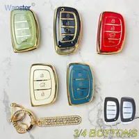 3 4 Bottons/ Smart Key Fob Case Cover for Hyundai Tucson Santa Fe Rena Sonata Elantra Creta Ix35 Ix45 I10 I30 I40 Solaris Accent