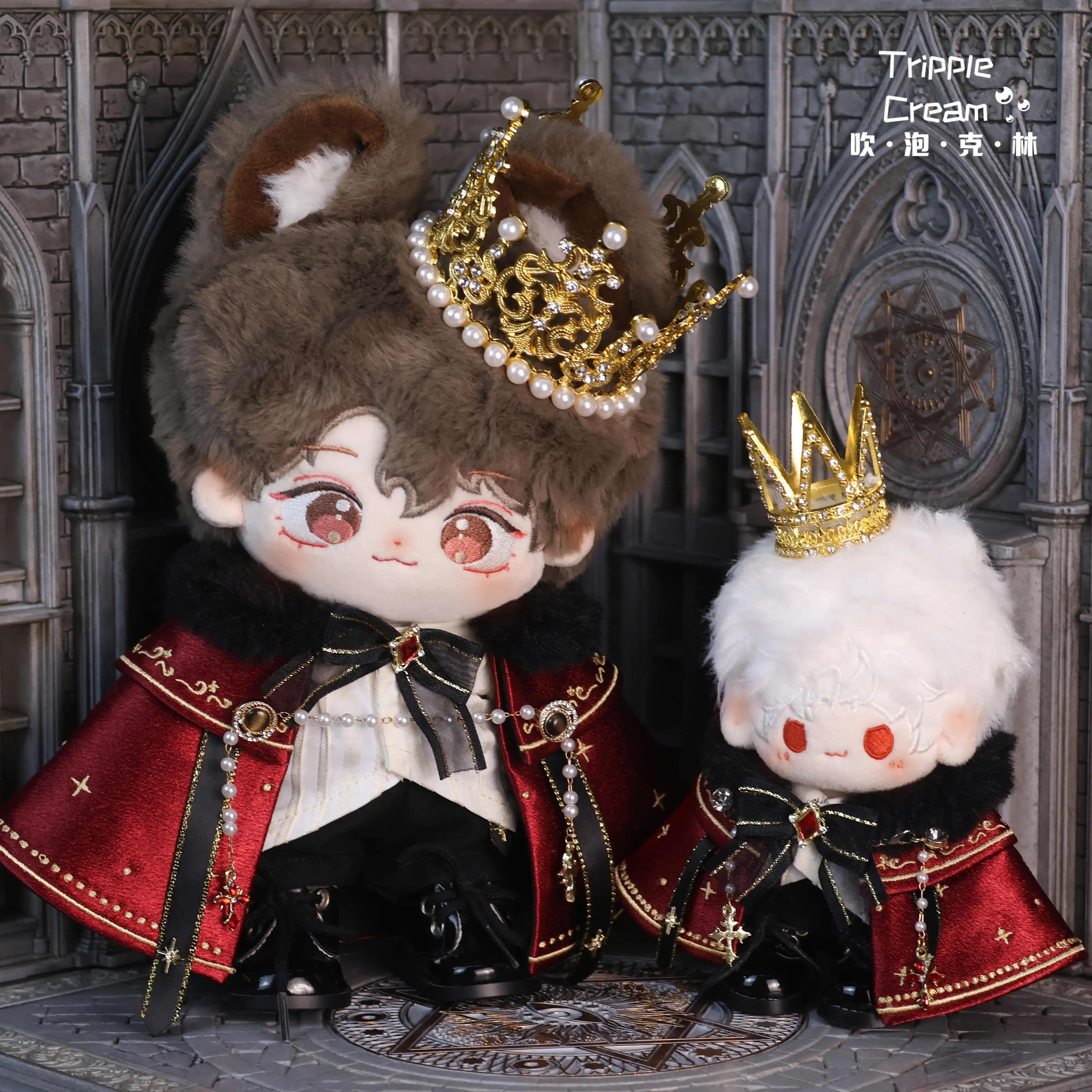 10 Cm 20 Cm Poppenkleertjes Sneeuw Ster Prins Prachtige Gem Kroon Mantel Pak Gevulde Knuffels Pluche Pop Accessoires Anime speelgoed Kinderen